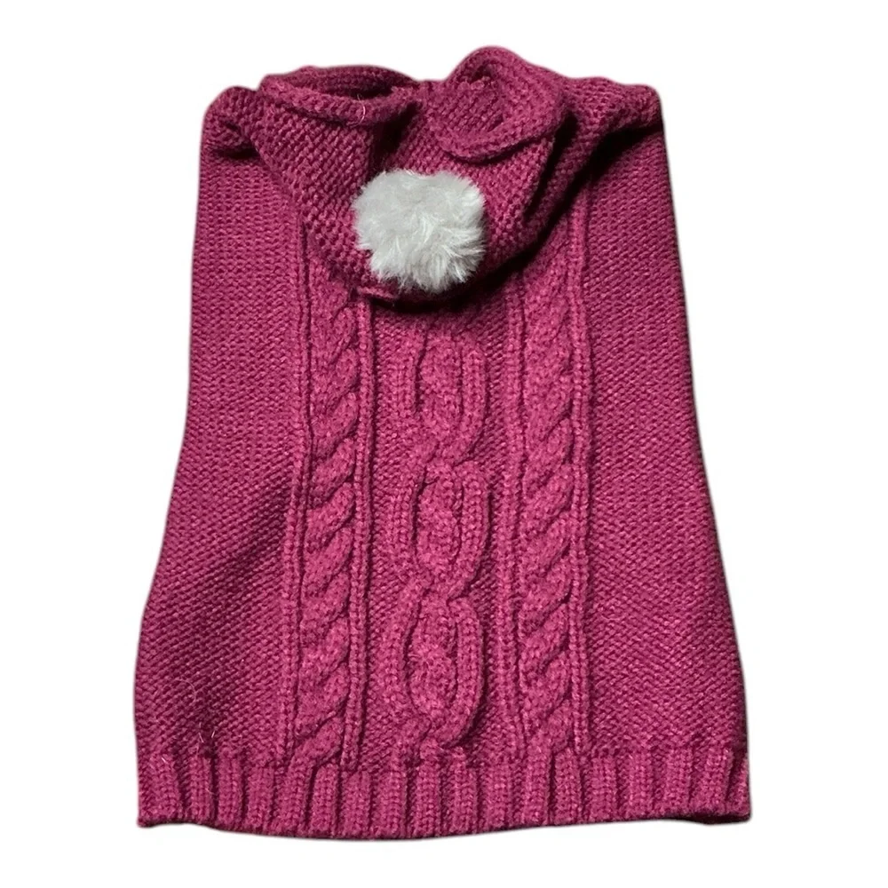 Cozy Cable Knit Dog Sweater in Plum